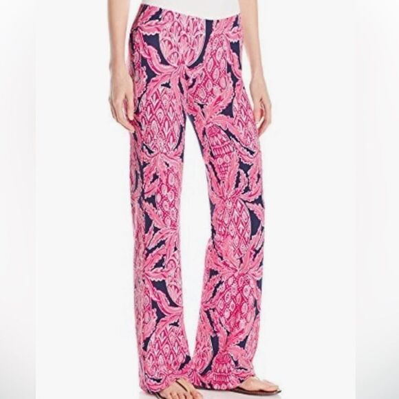 Lilly Pulitzer Georgia May Palazzo Pants Pink Coco Safari Print - Picture 8 of 8